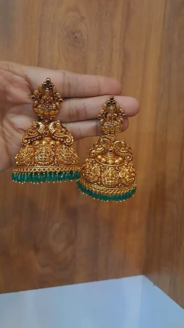 Gold Plated Temple Bridal Jhumka From 'Ansh Silver Jewellery' • South India Jewels