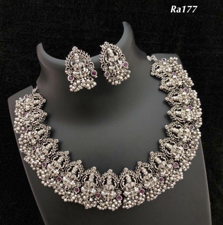 temple silver jewellery set